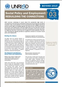 Social Policy and Employment: Rebuilding the Connections (Beyond 2015 Brief No. 3)